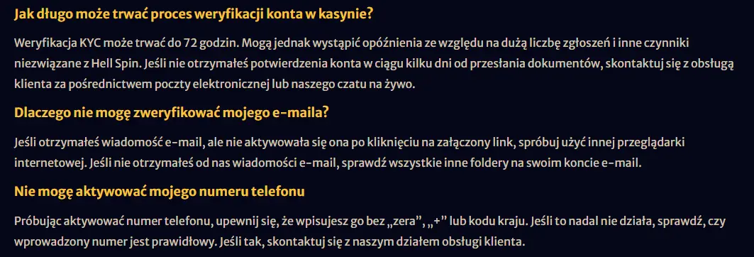 hellspin casino faq