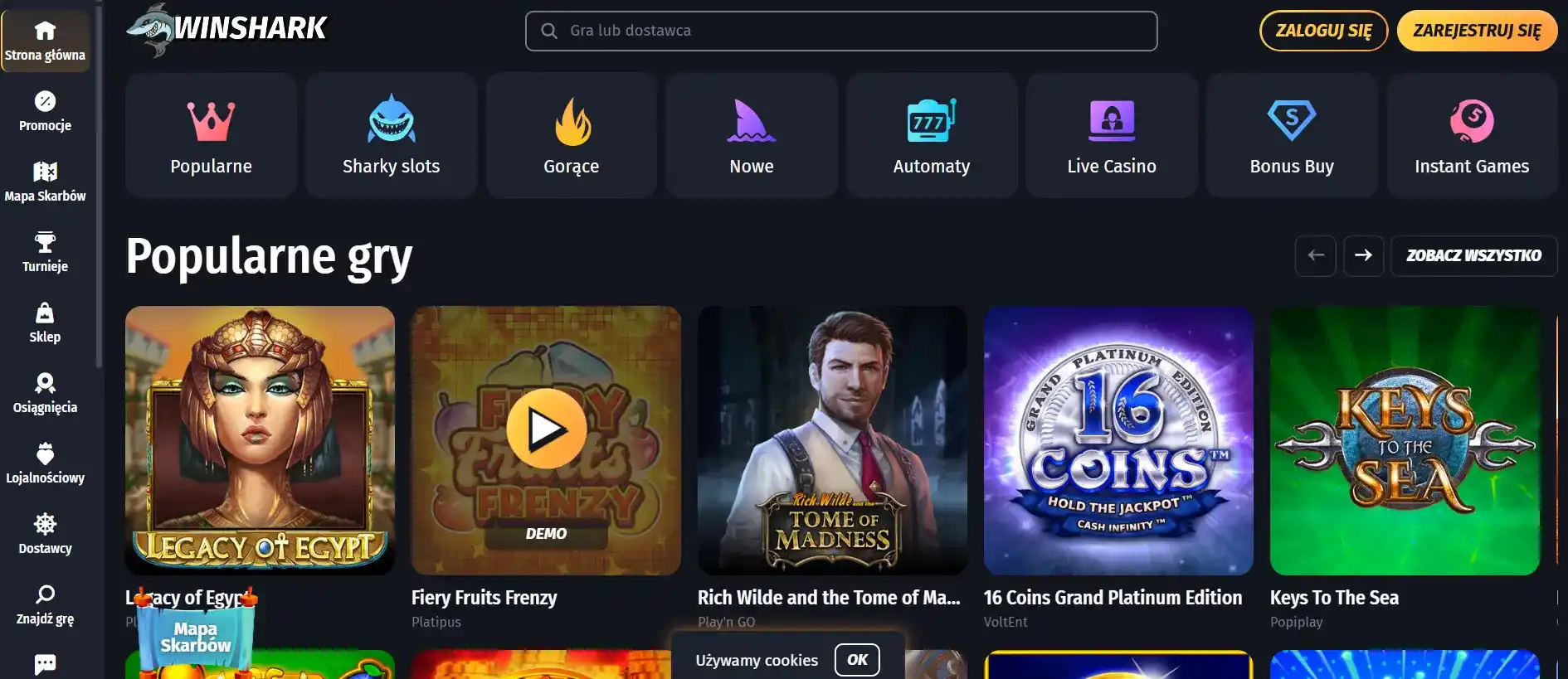 winshark casino strona glowna