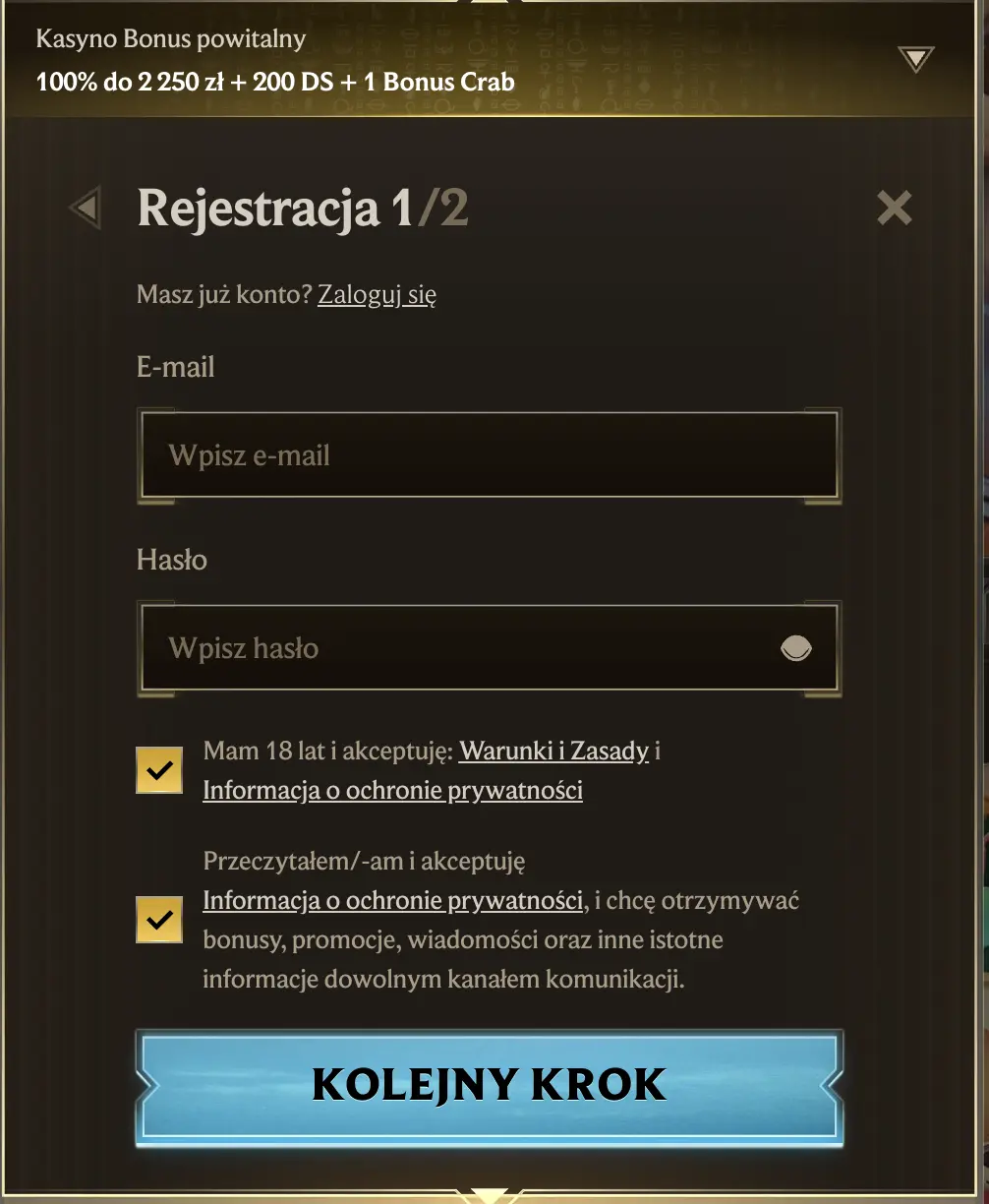 realz casino rejestracja